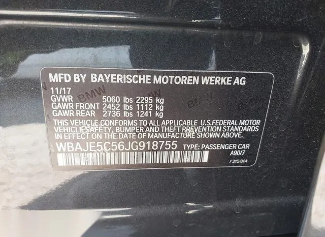 WBAJE5C56JG918755 2018 2018 BMW 5 Series- 540I 9