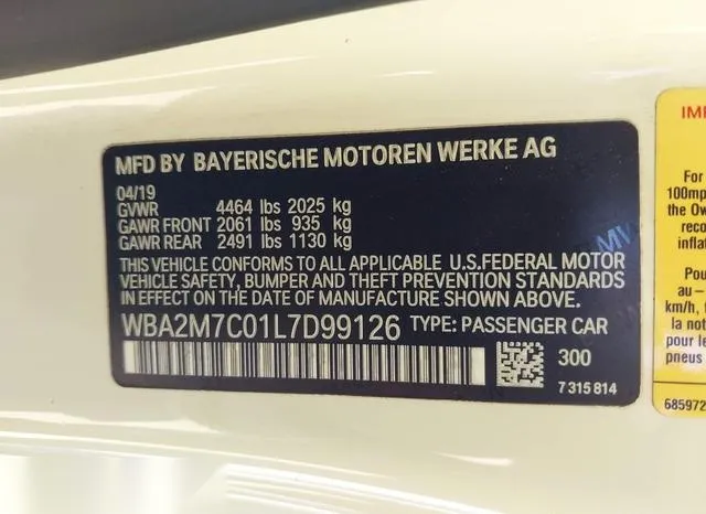 WBA2M7C01L7D99126 2020 2020 BMW 2 Series- 230I 9