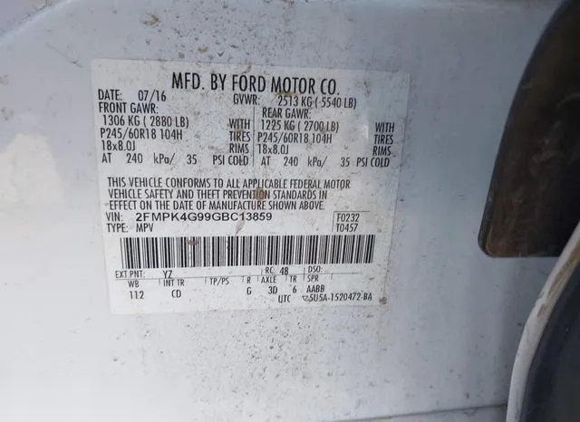 2FMPK4G99GBC13859 2016 2016 Ford Edge- SE 9