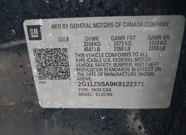 2G11Z5SA9K9122371 2019 2019 Chevrolet Impala- LT 9