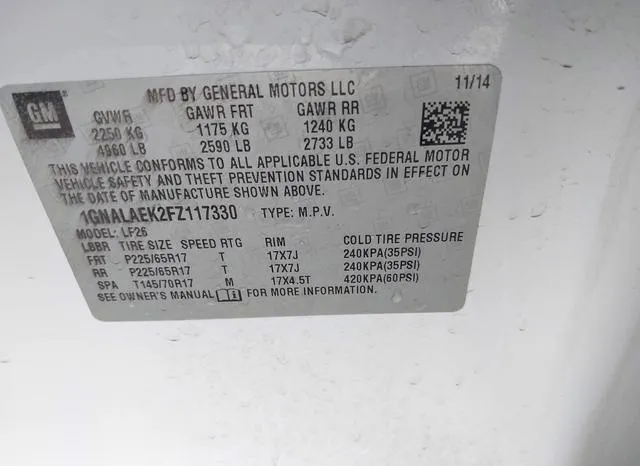 1GNALAEK2FZ117330 2015 2015 Chevrolet Equinox- LS 9