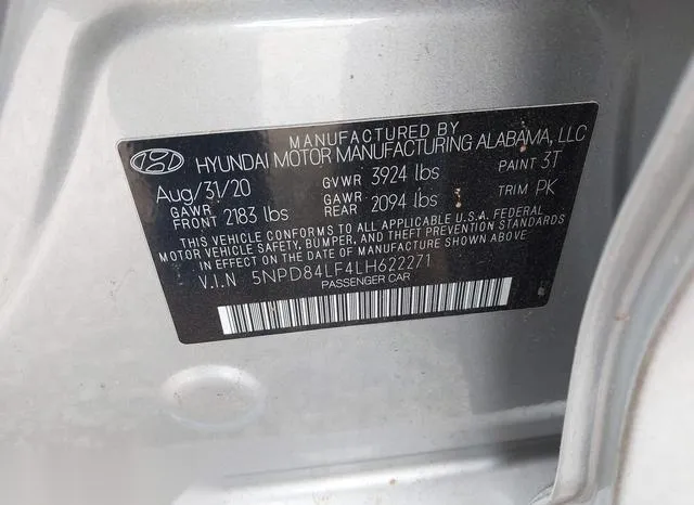 5NPD84LF4LH622271 2020 2020 Hyundai Elantra- Value Edition 9