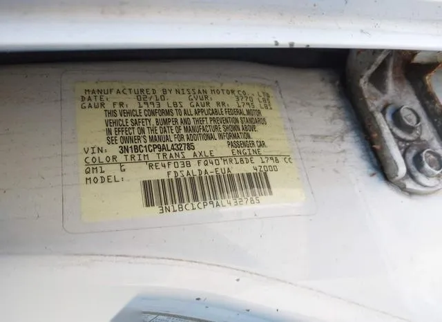 3N1BC1CP9AL432785 2010 2010 Nissan Versa- 1-8S 9