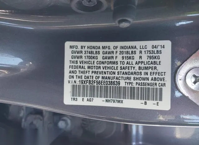 19XFB2F56EE038639 2014 2014 Honda Civic- LX 9