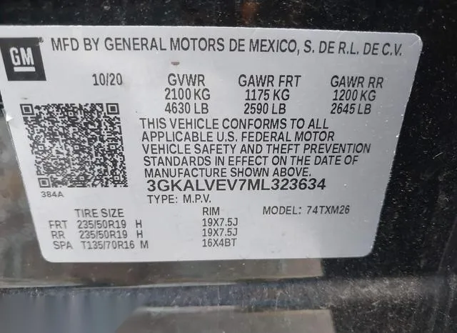 3GKALVEV7ML323634 2021 2021 GMC Terrain- Awd Slt 9