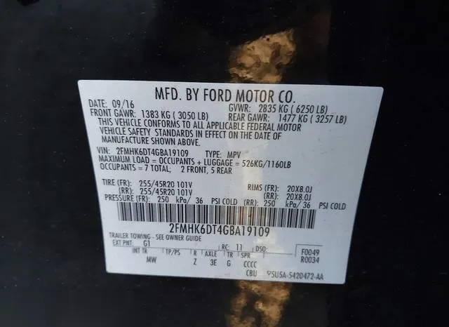 2FMHK6DT4GBA19109 2016 2016 Ford Flex- Limited 9