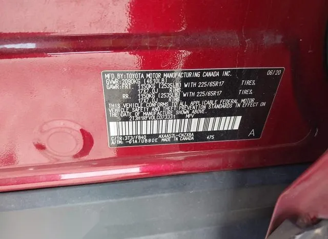 2T3H1RFV0LC073331 2020 2020 Toyota RAV4- LE 9