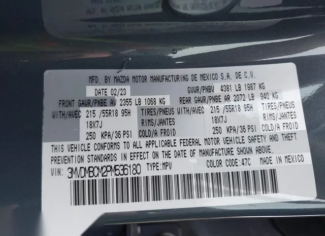 3MVDMBCM2PM536180 2023 2023 Mazda CX-30- 2-5 S Carbon Edition 9