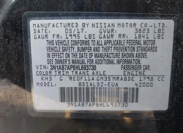 3N1AB7AP8HL693730 2017 2017 Nissan Sentra- SV 9