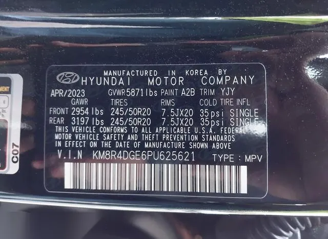 KM8R4DGE6PU625621 2023 2023 Hyundai Palisade- Sel 9