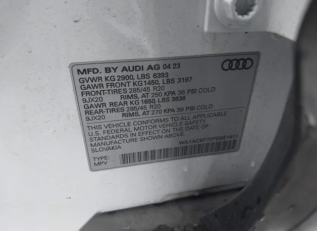 WA1ACBF72PD021411 2023 2023 Audi Q7- Premium 45 Tfsi Quattr 9