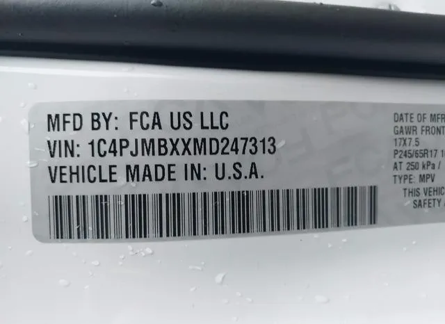 1C4PJMBXXMD247313 2021 2021 Jeep Cherokee- Trailhawk 4X4 9