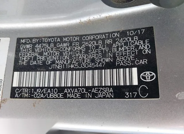 JTNB11HK5J3045447 2018 2018 Toyota Camry- SE 9