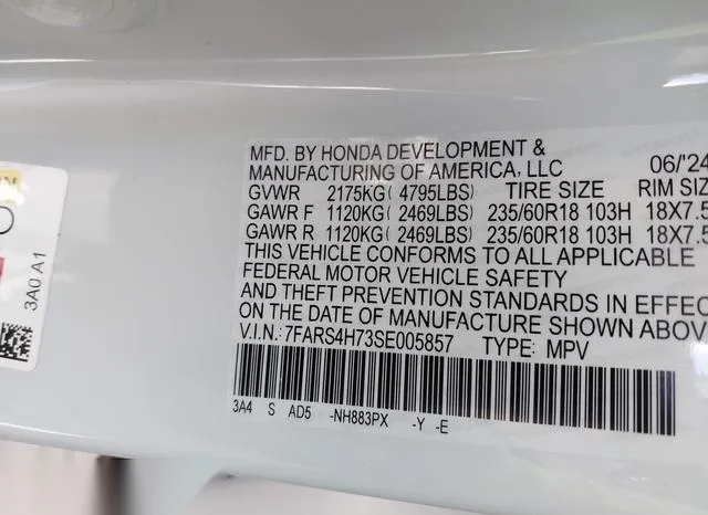 7FARS4H73SE005857 2025 2025 Honda CR-V- Ex-L Awd 9