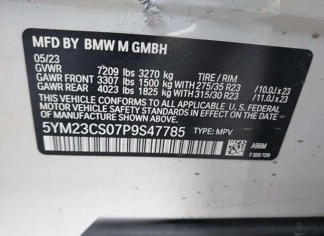 5YM23CS07P9S47785 2023 2023 BMW XM 9