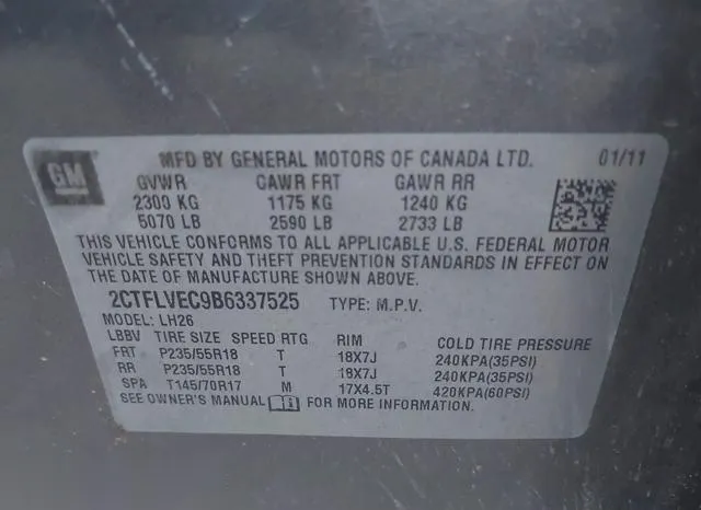 2CTFLVEC9B6337525 2011 2011 GMC Terrain- Slt-1 9