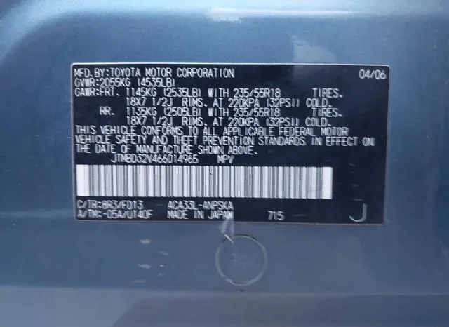 JTMBD32V466014965 2006 2006 Toyota RAV4- Sport 9