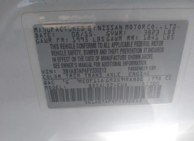 3N1AB7AP4FY330213 2015 2015 Nissan Sentra- SV 9