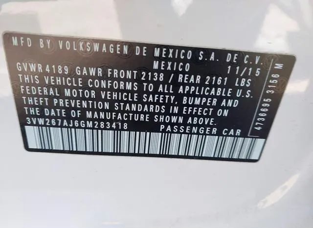 3VW267AJ6GM283418 2016 2016 Volkswagen Jetta- 1-4T S 9