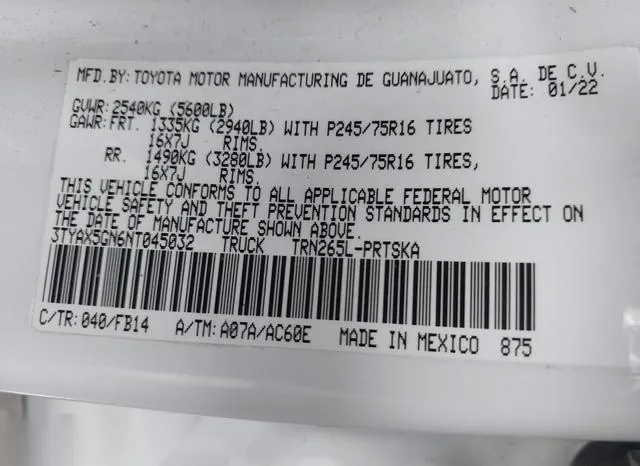 3TYAX5GN6NT045032 2022 2022 Toyota Tacoma- SR 9