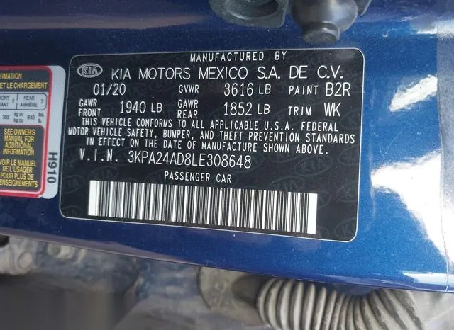 3KPA24AD8LE308648 2020 2020 KIA Rio- S 9