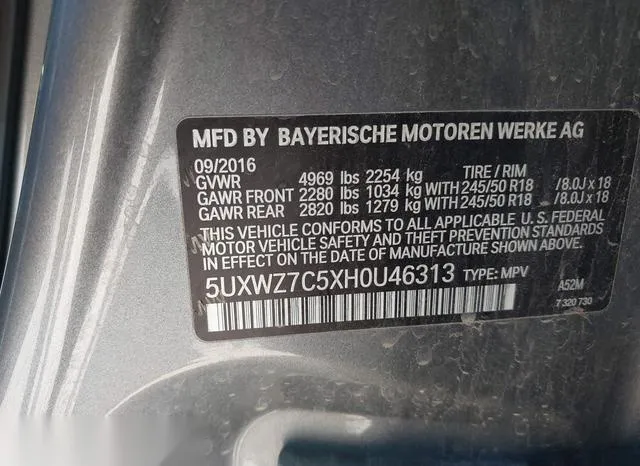 5UXWZ7C5XH0U46313 2017 2017 BMW X3- Sdrive28I 9