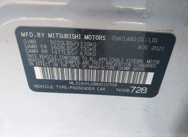 ML32AUHJ0MH010709 2021 2021 Mitsubishi Mirage- Carbonite Ed 9