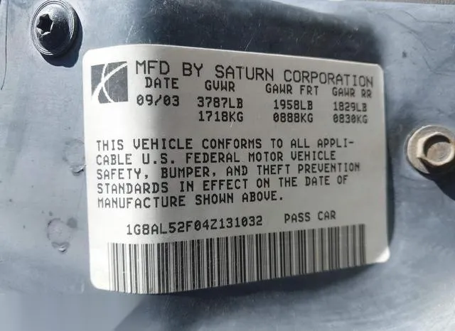 1G8AL52F04Z131032 2004 2004 Saturn Ion- Level 3 9