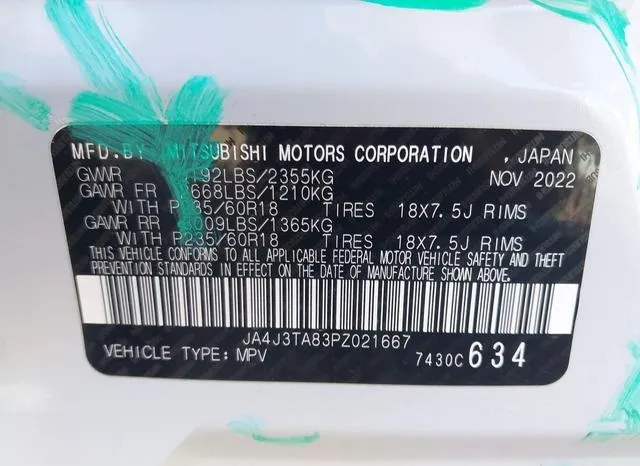 JA4J3TA83PZ021667 2023 2023 Mitsubishi Outlander- Es 2-5 2Wd 9