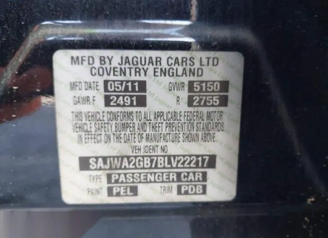 SAJWA2GB7BLV22217 2011 2011 Jaguar XJ- Xjl 9