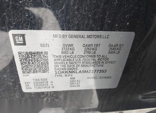 1GKKNKLA5MZ177353 2021 2021 GMC Acadia- Fwd Sle 9