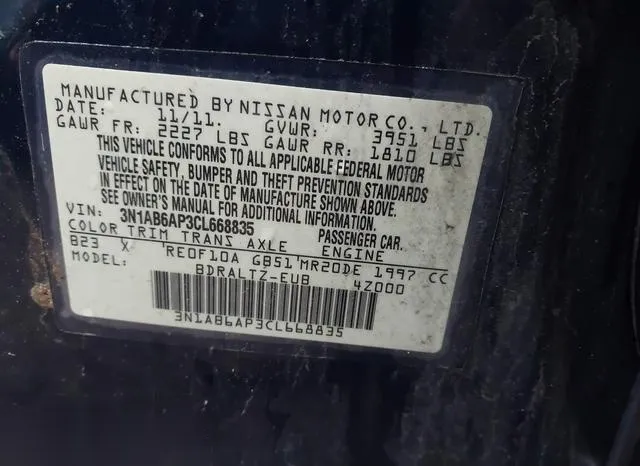 3N1AB6AP3CL668835 2012 2012 Nissan Sentra- 2-0 S 9