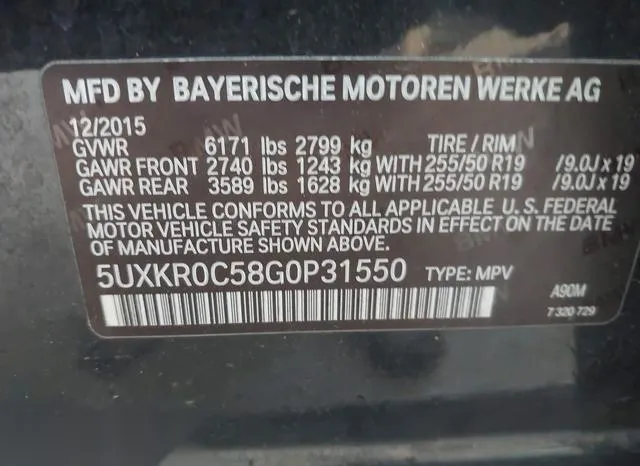 5UXKR0C58G0P31550 2016 2016 BMW X5- Xdrive35I 9