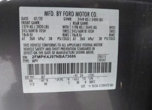 2FMPK4J97NBA73686 2022 2022 Ford Edge- Sel 9