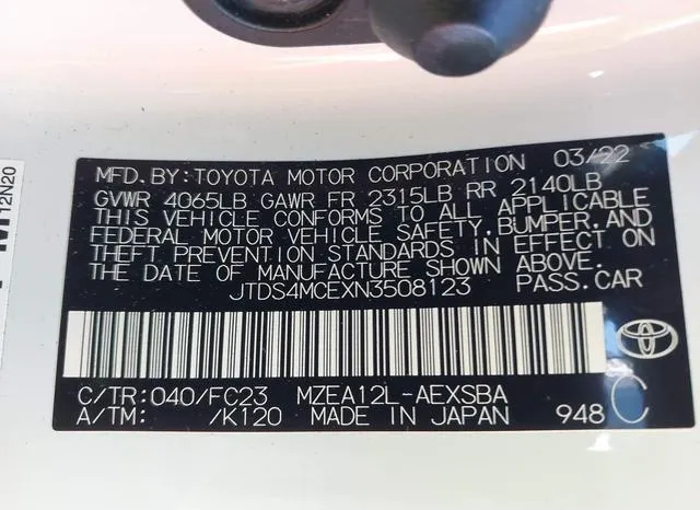 JTDS4MCEXN3508123 2022 2022 Toyota Corolla- SE 9