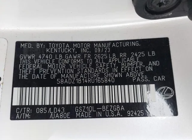 58ADZ1B14RU165840 2024 2024 Lexus ES- 350 9