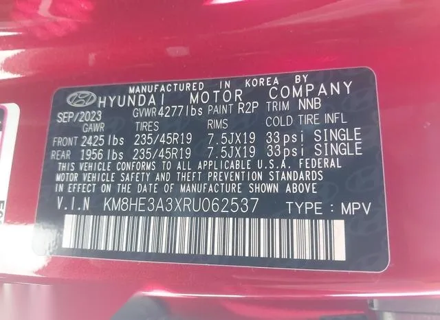 KM8HE3A3XRU062537 2024 2024 Hyundai Kona- Limited 9