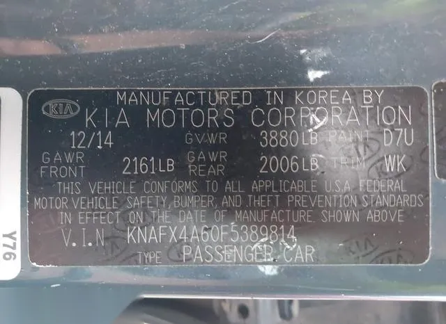 KNAFX4A60F5389814 2015 2015 KIA Forte- LX 9