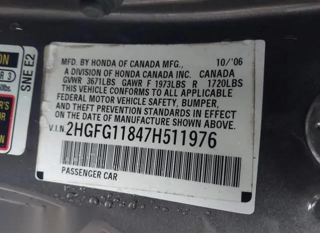 2HGFG11847H511976 2007 2007 Honda Civic- EX 9