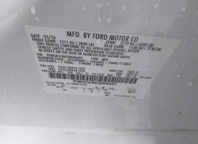 2FMGK5C86GBA06607 2016 2016 Ford Flex- Sel 9