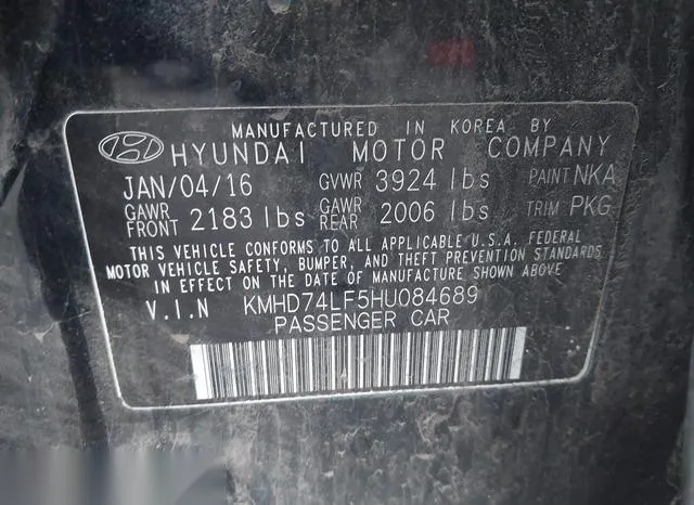 KMHD74LF5HU084689 2017 2017 Hyundai Elantra- SE 9