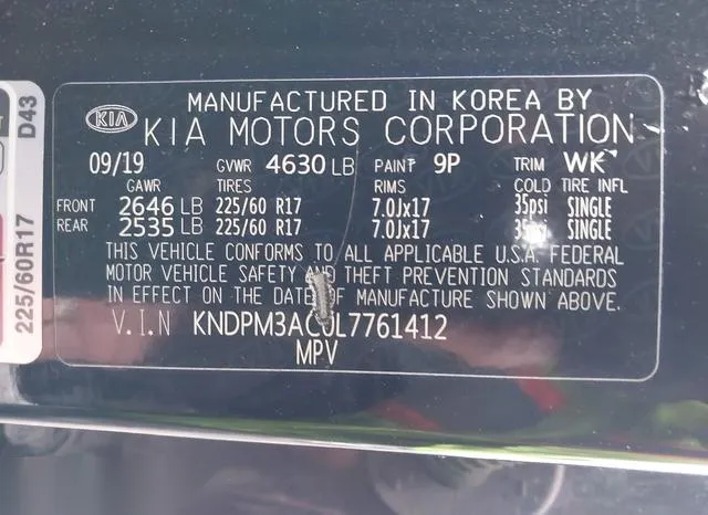 KNDPM3AC0L7761412 2020 2020 KIA Sportage- LX 9