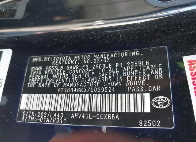 4T1BB46KX7U029524 2007 2007 Toyota Camry- Hybrid 9