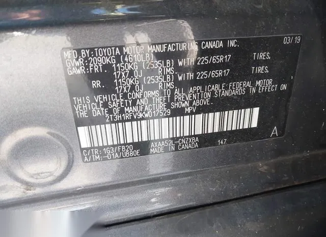 2T3H1RFV9KW017529 2019 2019 Toyota RAV4- LE 9