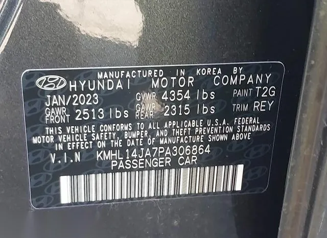 KMHL14JA7PA306864 2023 2023 Hyundai Sonata- Sel 9