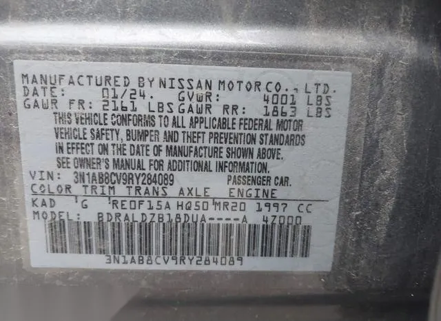 3N1AB8CV9RY284089 2024 2024 Nissan Sentra- Sv Xtronic Cvt 9