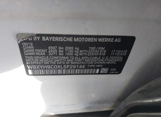 WBXYH9C0XL5P29144 2020 2020 BMW X2- Sdrive28I 9