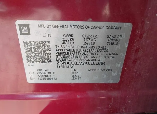 2GNAXXEV2K6161884 2019 2019 Chevrolet Equinox- Premier 9