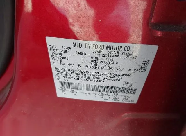 2FMDK3KC1ABA52429 2010 2010 Ford Edge- Limited 9