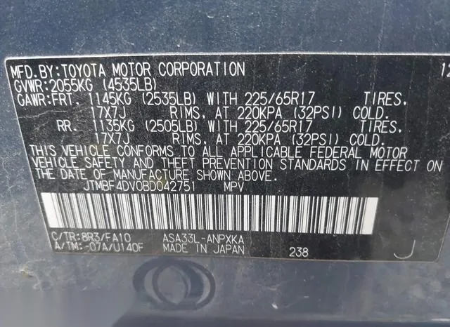 JTMBF4DV0BD042751 2011 2011 Toyota RAV4 9